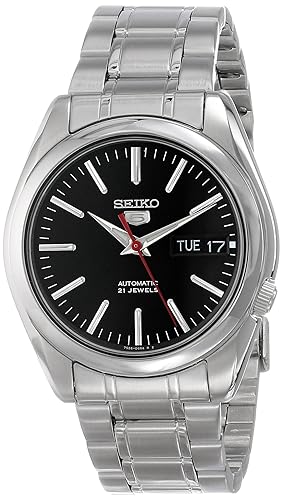 Seiko Men'S Snkl45 Automatic Watch, Stainless Steel, Black Dial, Stylish & Durable