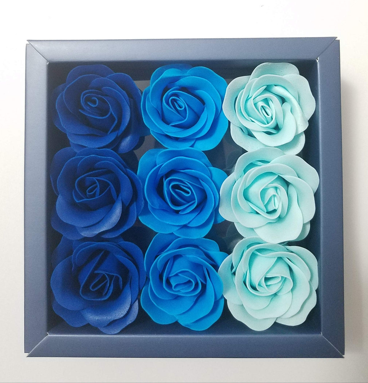 Jm Blue Flora Scented Rose Bath Soap Gift Box - 9 Pcs For Anniversary, Birthday, Wedding, Valentine'S Day