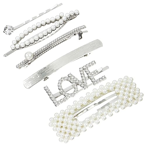 Expressions 6Pc Pearl & Rhinestone Hair Jewelry Set - Bridal & Styling Hair Clips