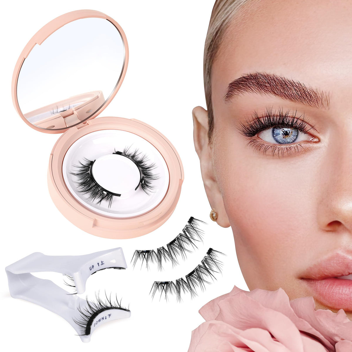 Mayhug Magnetic Eyelashes - Fluffy Cat Eye Wispy Lashes With Applicator, No Glue Needed