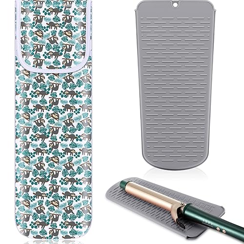 Shappy Heat Resistant Flat Iron Holder & Travel Case - Sloth Style Neoprene & Silicone Mat