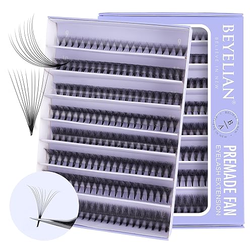 BEYELIAN 1000 Fans Premade Volume Eyelash Extensions 9-16mm 0.07mm 10D