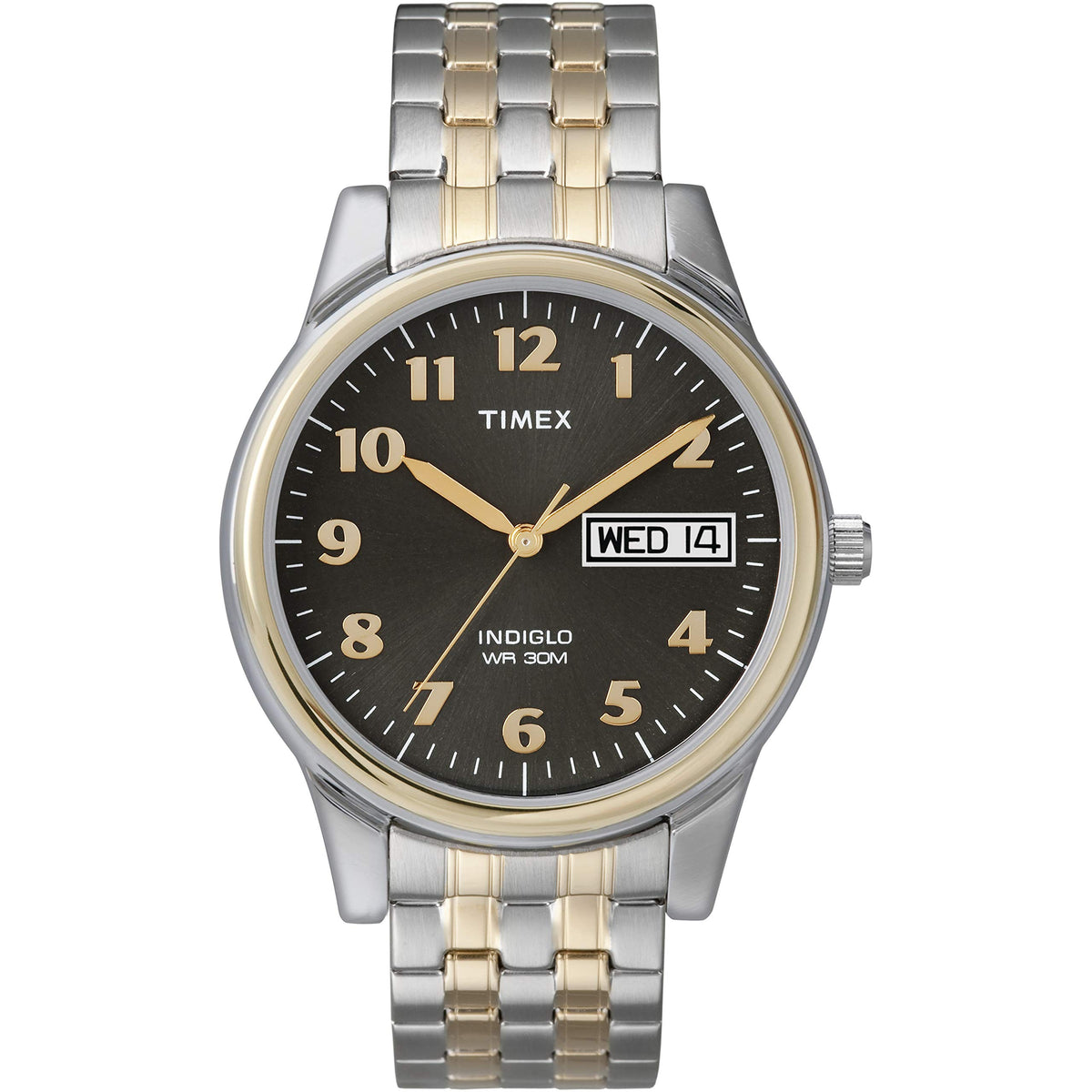 Timex Men'S Two-Tone Expansion Band Watch - T26481 Charles Street, Brass, Black Color