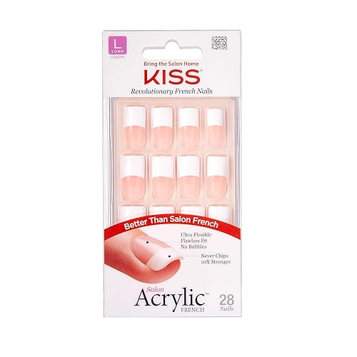 Kiss Salon Acrylic French Nails, 28 Count Long Length Nude, Pack Of 2, Multiple Colors