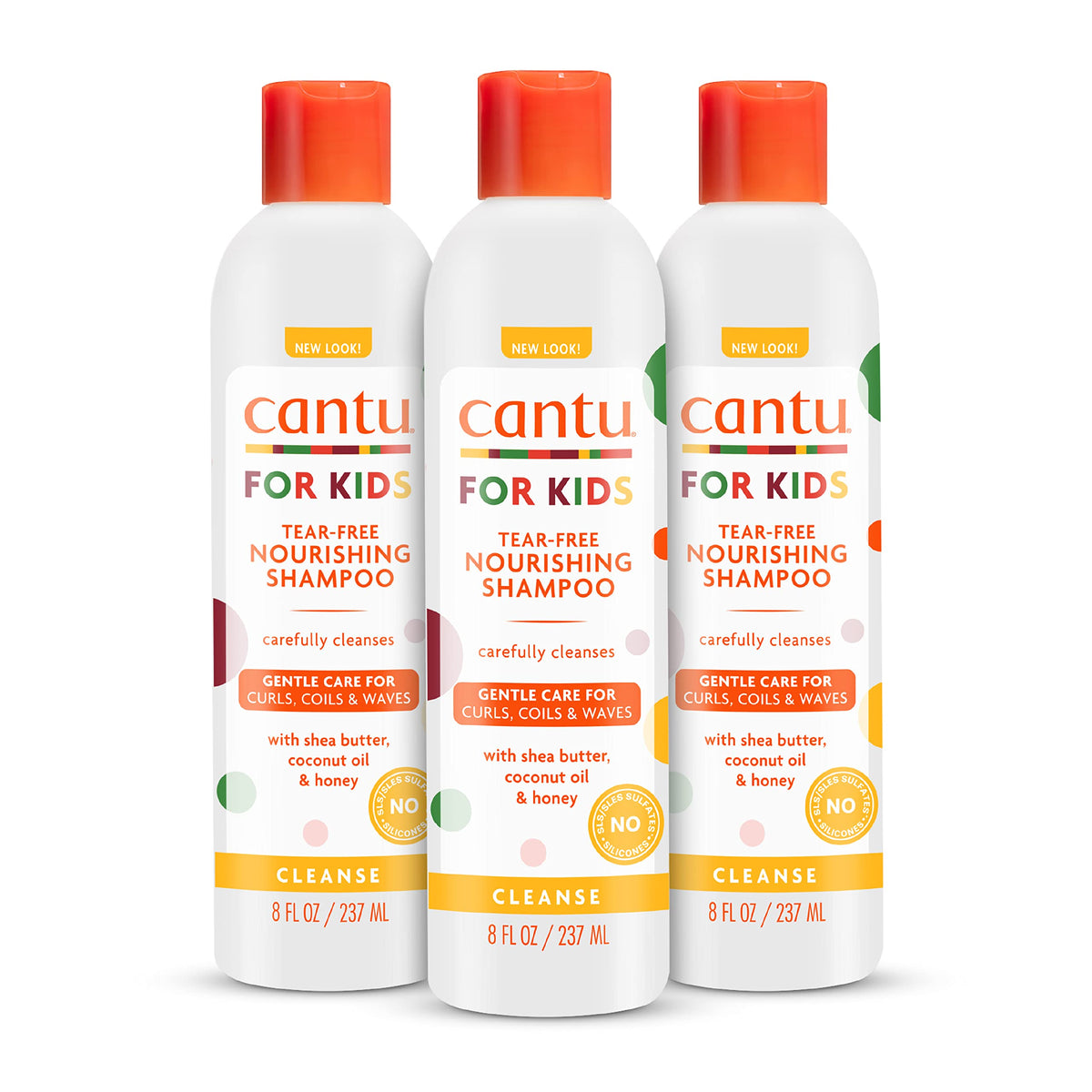 Cantu Kids Tear-Free Nourishing Shampoo With Shea Butter, 8 Fl Oz, Pack Of 3