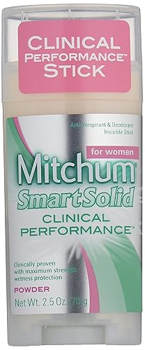 Mitchum Women'S Smart Solid Clinical Performance Powder, 2.5 Oz - Long-Lasting Protection