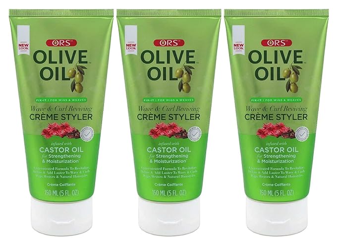 Ors Olive Oil Wave & Curl Reviving Creme Styler, 5Oz, Pack Of 3 - For Defined Curls