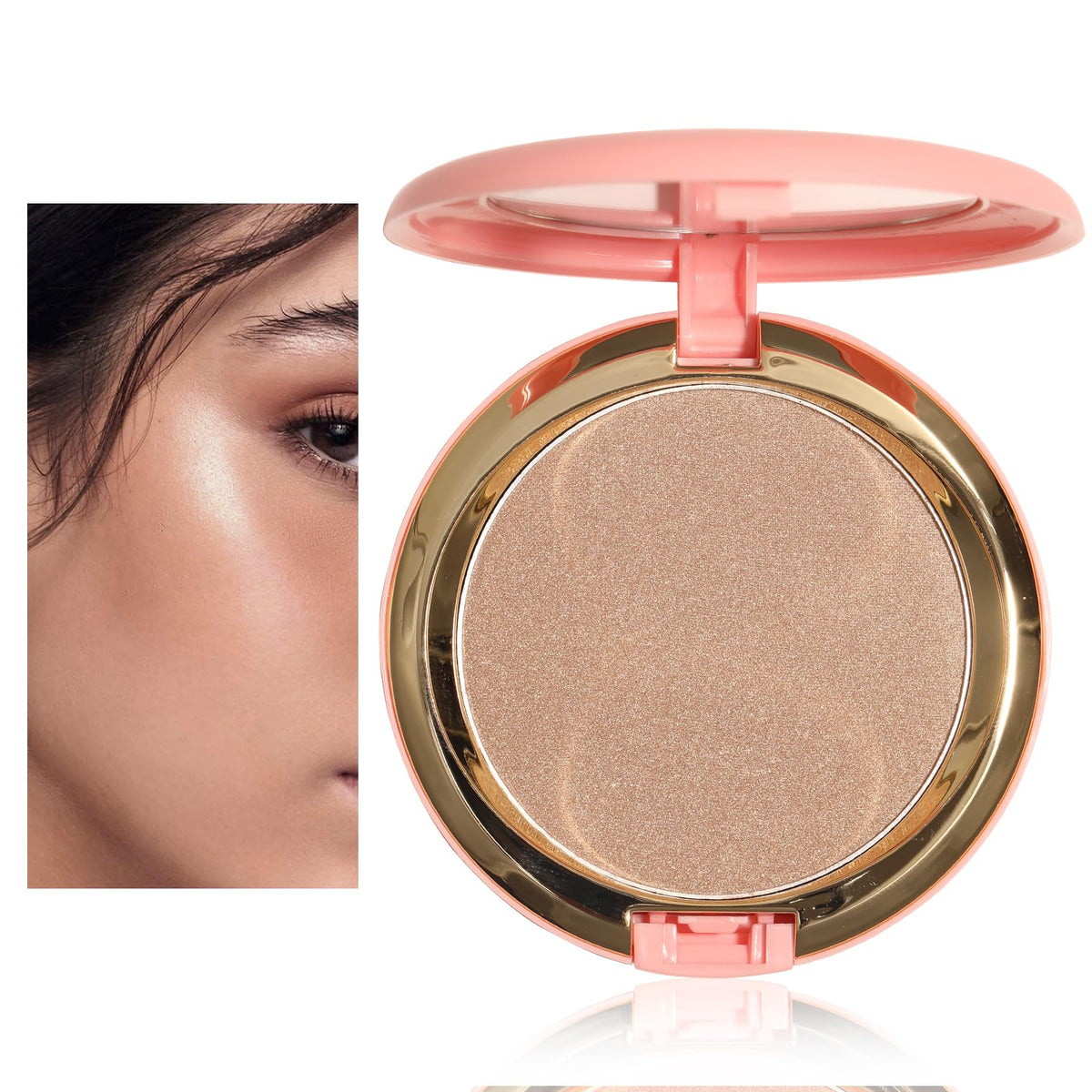 Beauty Searcher Shimmer Bronzer Powder - Vegan, Lightweight, Highly Pigmented, Natural Finish 0.04Oz