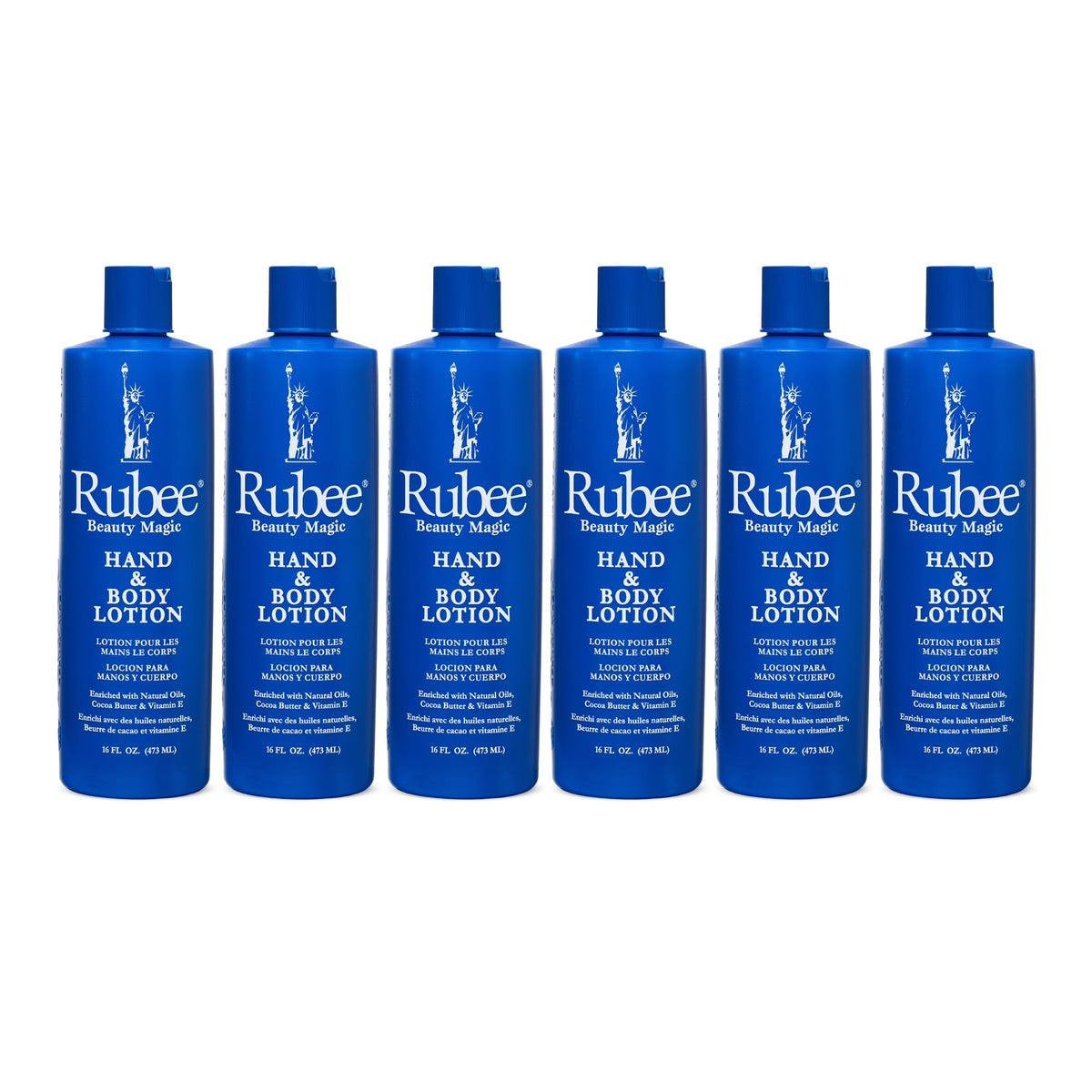 Rubee Body & Hand Lotion - 6 Pack, 16Oz Non-Greasy Moisturizer For Extremely Dry Skin