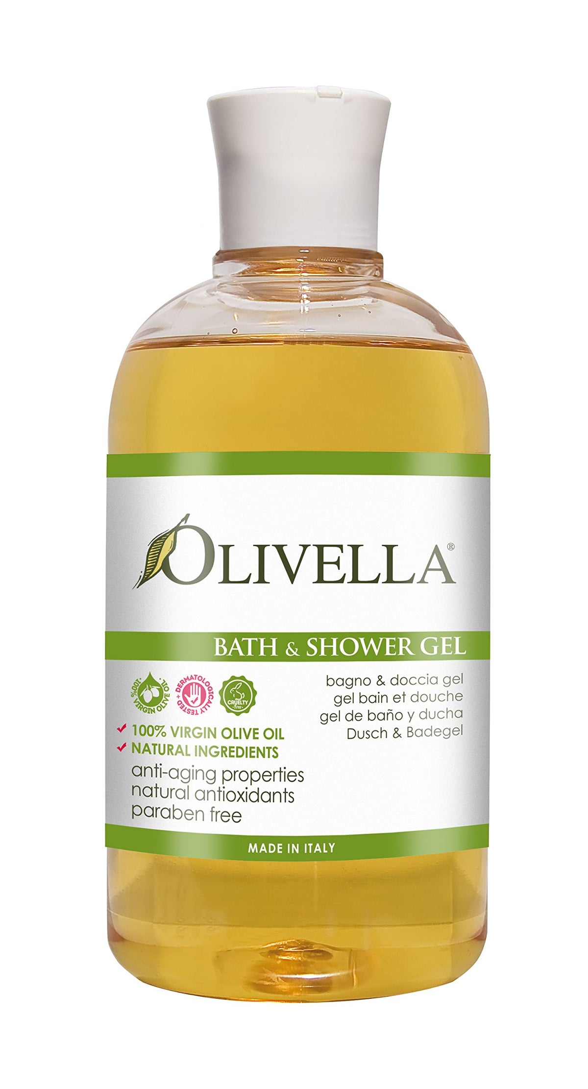 Olivella Virgin Olive Oil Bath & Shower Gel - 16.9 Oz, Moisturizing Gel For Nourishing Skin