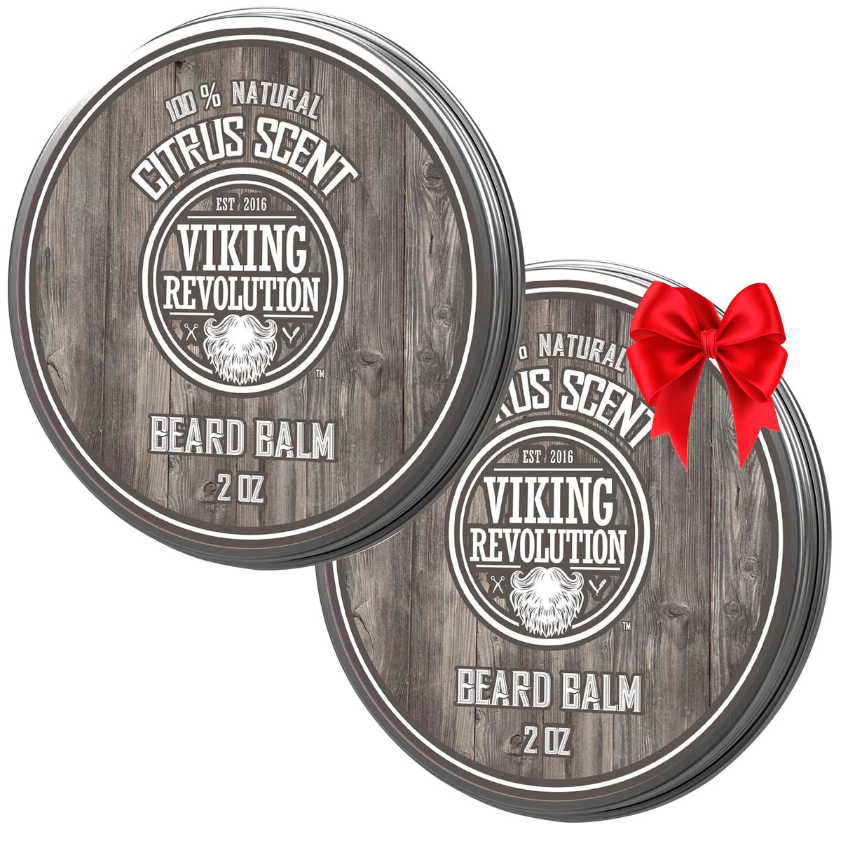 Viking Revolution Citrus Beard Balm - 2Oz Beard Moisturizer With Argan & Jojoba Oil, 2 Pack