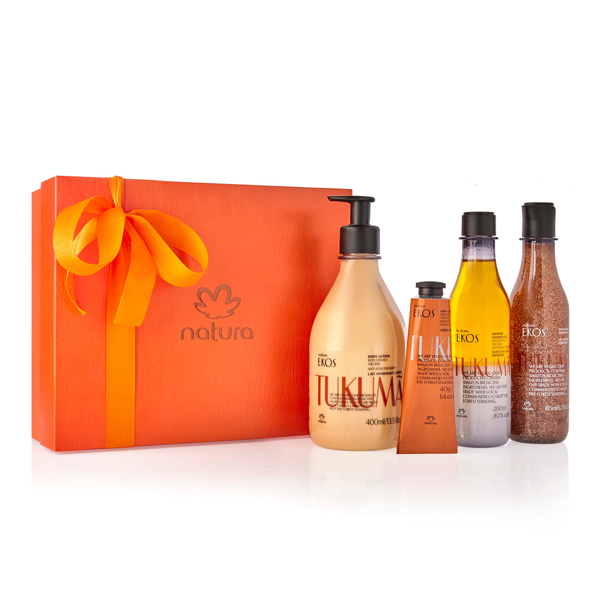 Natura Ekos Tukumã Gift Set - Vegan Body Lotion, Hand Cream, Shower Oil & Gel - Self Care