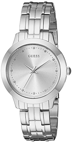 Guess Classic Slim Stainless Steel Bracelet Watch - Silver Tone, Model U0989L1