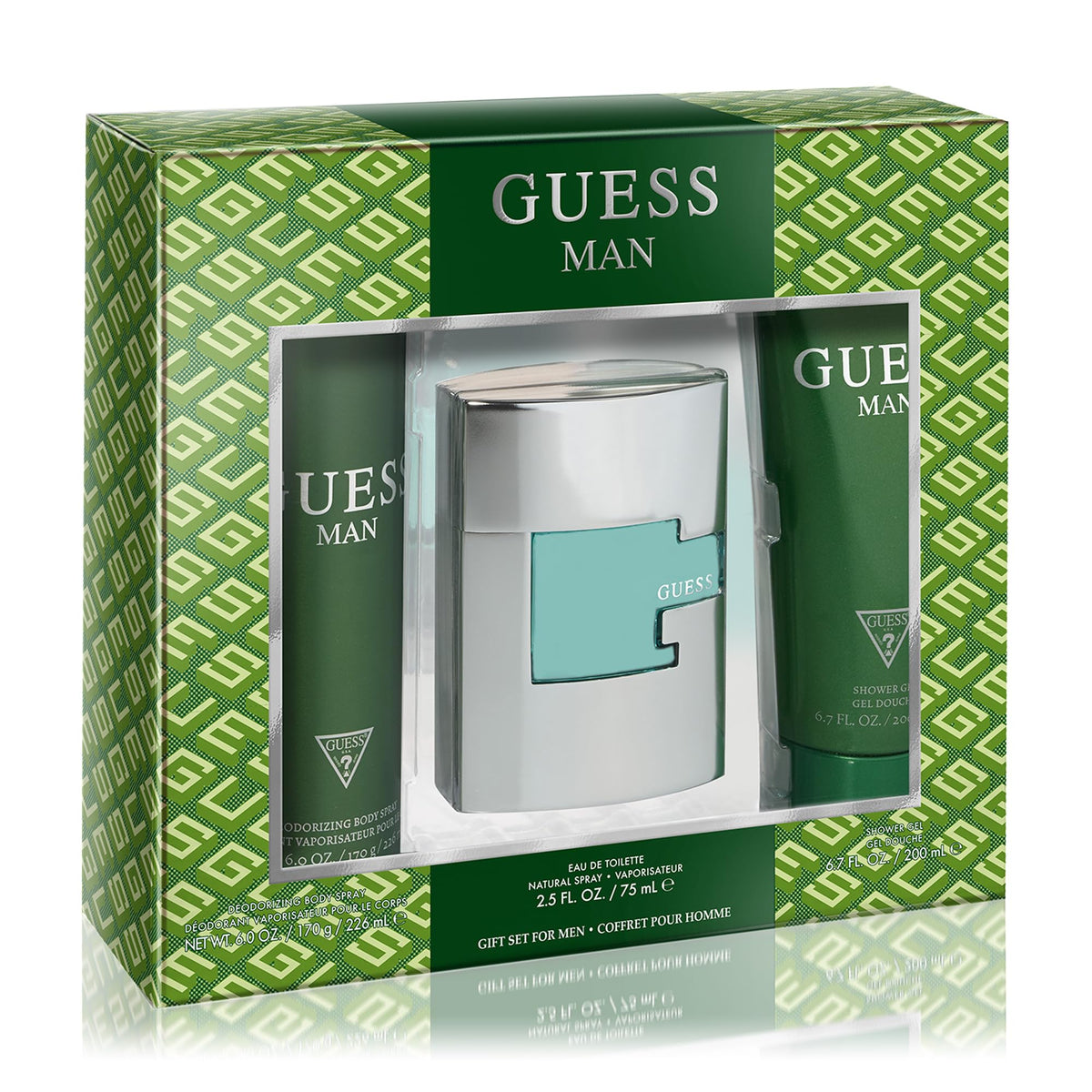 Guess 3 Piece Gift Set - Eau De Toilette 2.5 Fl Oz, Body Spray 6 Oz, Shower Gel 