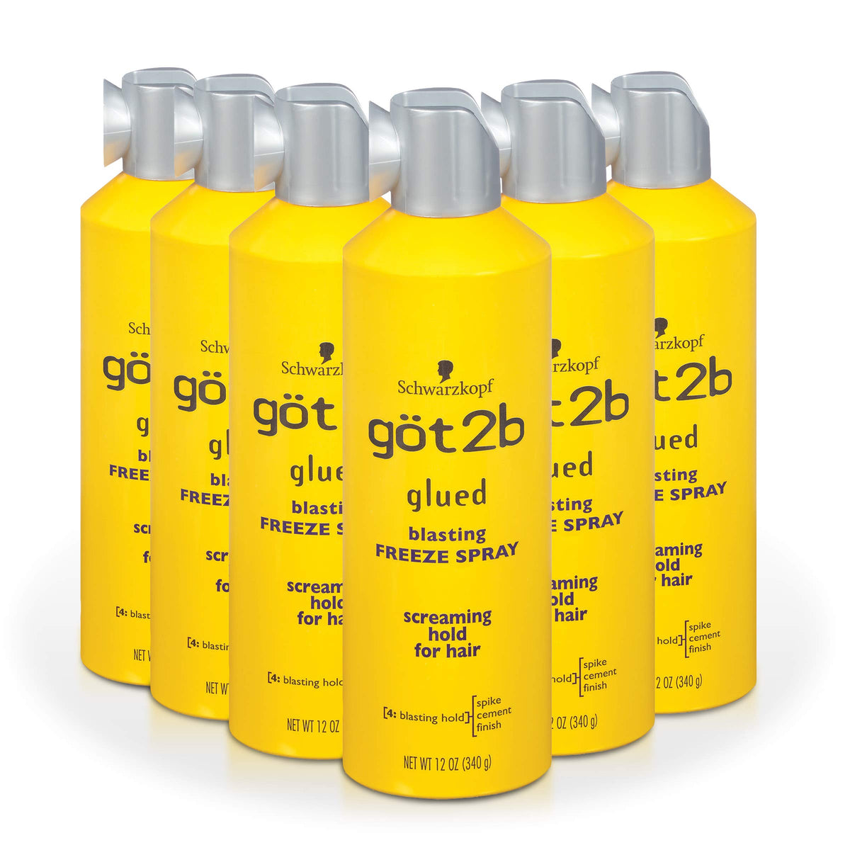 Got2B Glued Blasting Freeze Hairspray, 12 Oz, Pack Of 6 - Ultimate Hold & Control