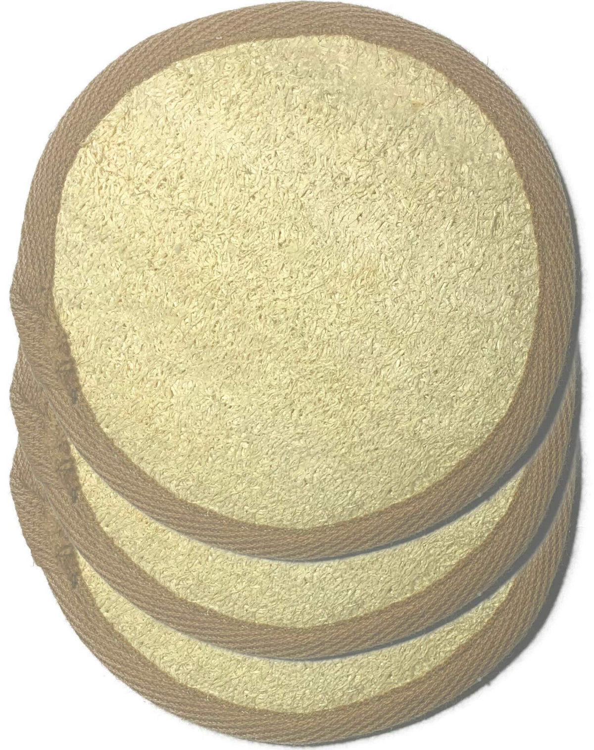 Mr.Cui'Shop 3 Pcs Natural Loofah Face Pads - 4&quot;X4&quot; Exfoliating Shower Scrubber For Men