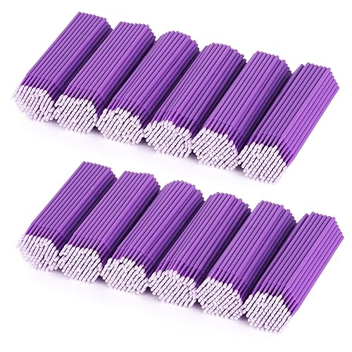 Tbestmax 1200 Pcs Purple Micro Applicator Brush & Disposable Mascara Wands for Eyelash Extensions