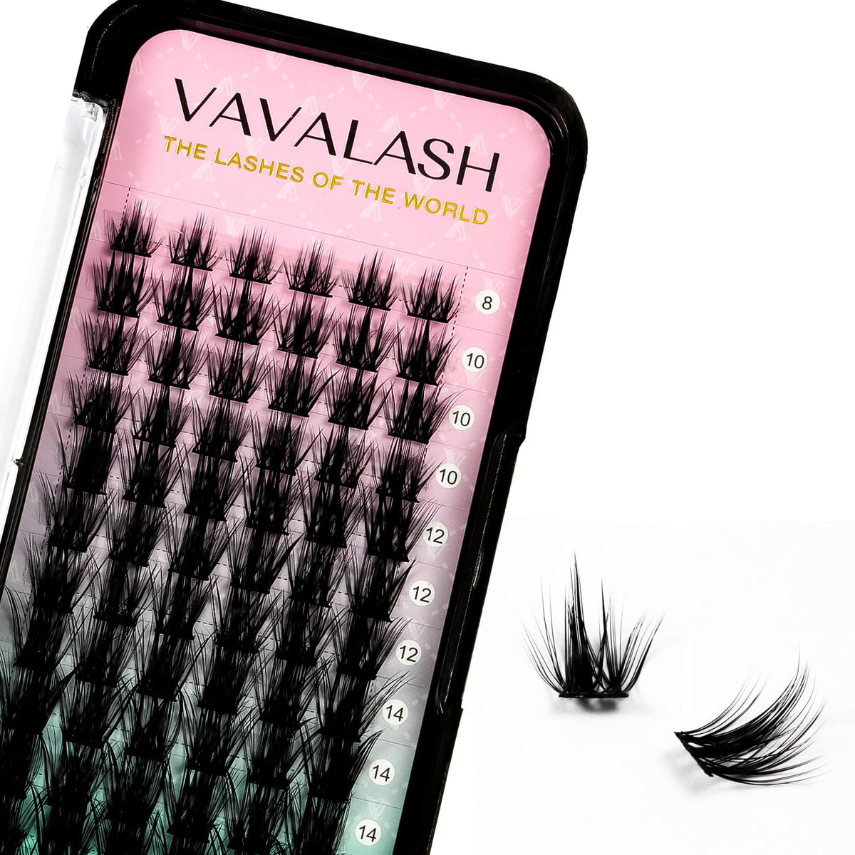 VAVALASH 72 PCS Lash Clusters - DIY Eyelash Extensions, Soft Silk, C/D Curl, 8-16