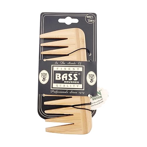 Bass Hair Doc Medium Bamboo Wood Comb - Eco-Friendly Hair Care Tool, 1 Ea