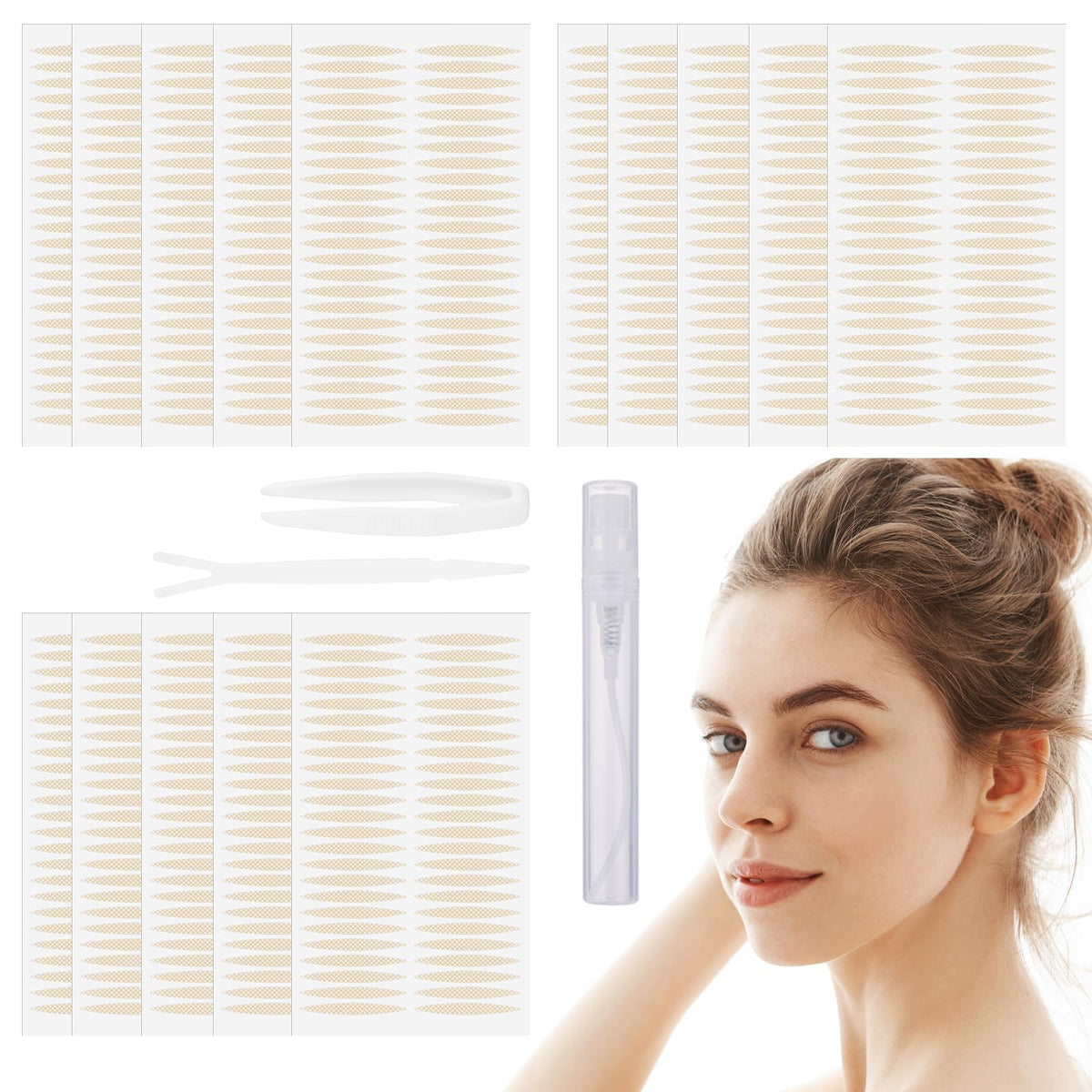 Lusofie Eyelid Tape For Hooded Eyes, 720Pcs Waterproof & Breathable Double Eyelid Strips