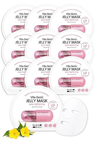 Banobagi Vita Genic Jelly Pore Tightening Face Masks - 10 Sheets, Moisturizing, Oily Skin