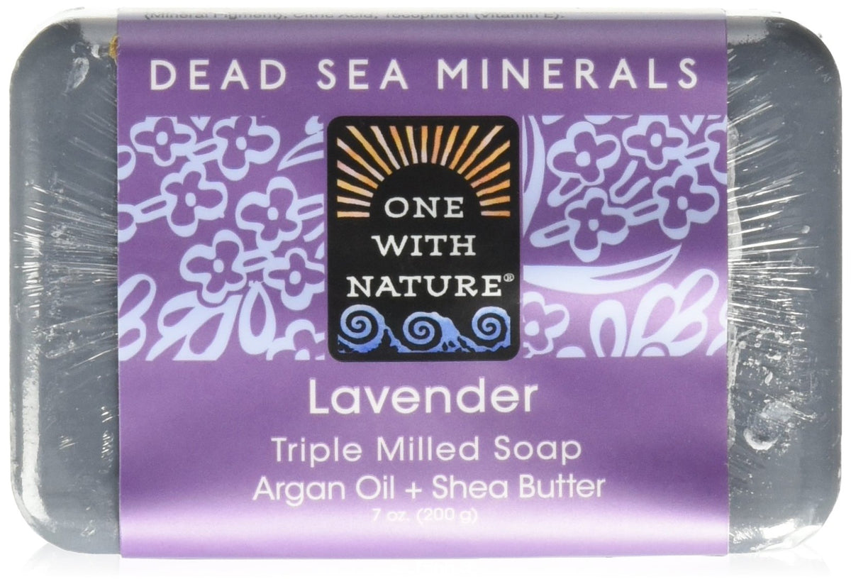 One With Nature Lavender Dead Sea Mineral Soap, 7 Ounce - Natural Skin Care