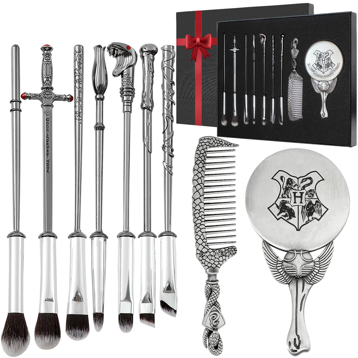 Hamowtux Potter Makeup Brushes Set With Gift Box - Eyeshadow, Eyebrows, Eyeliner, Lips