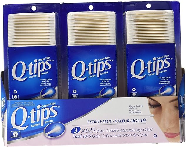 Q-Tips 3 X 625 Count Cotton Swabs, Blue Plastic - Ultra Soft & Strong For Everyday Use