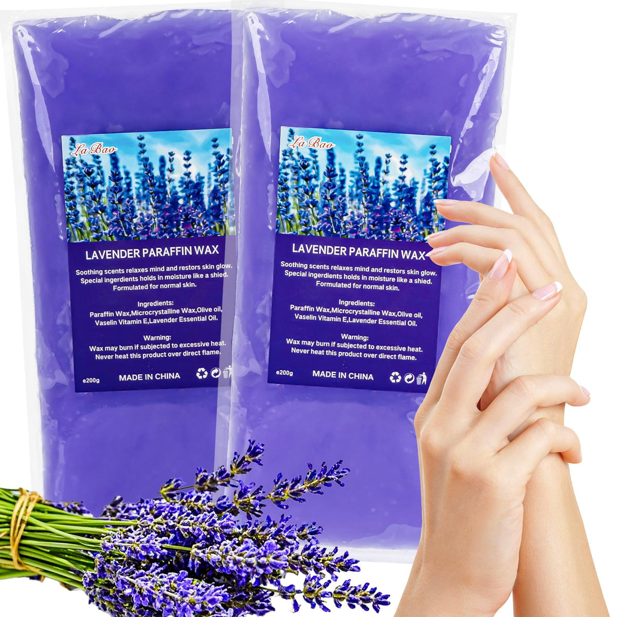 Maqihan Lavender Paraffin Wax Refills - 2 Pack For Hand And Feet Hydration And Nourishment