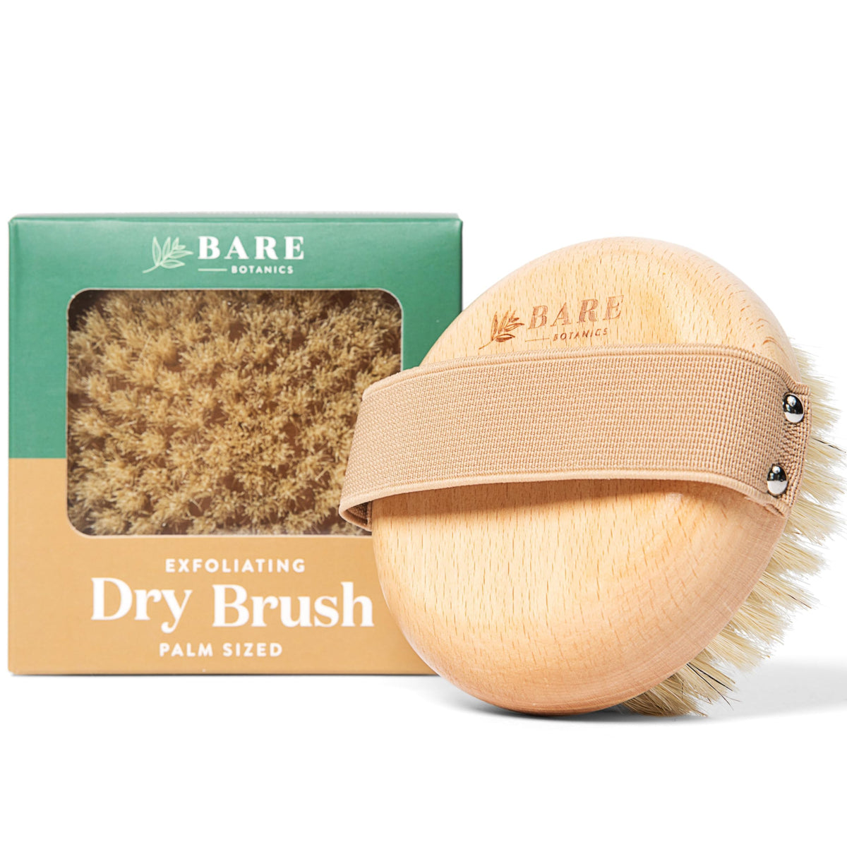 Bare Botanics Dry Body Brush - Natural Boar Bristles For Lymphatic Drainage & Soft Skin