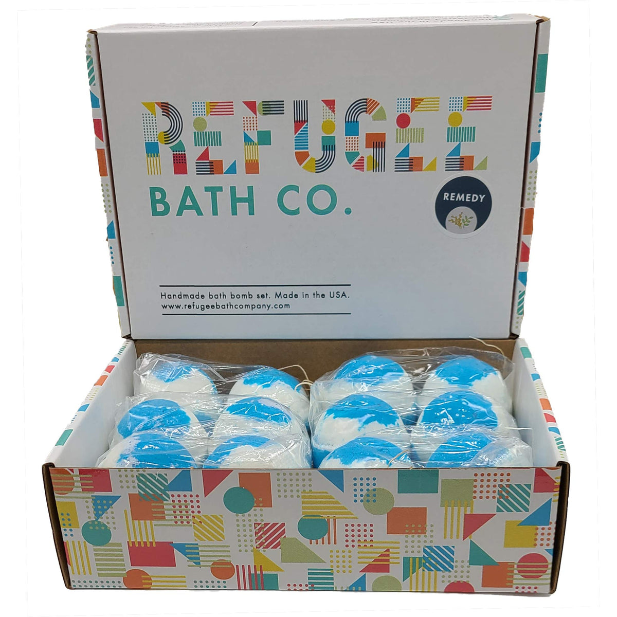 Refugee Bath Co. Variety Pack Bath Bombs With Tea Tree & Eucalyptus - 12 Count