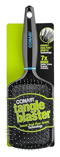 Conair Tangle Blaster Paddle Brush - Green Rubber Hair Detangler, 1 Count