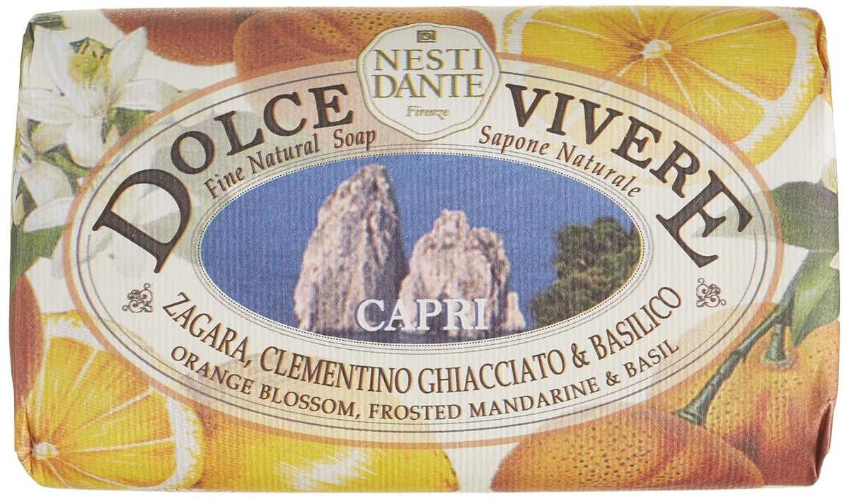 Nesti Dante Dolce Vivere Capri Bar Soap - Luxurious 250G Italian Soap, Natural Ingredients