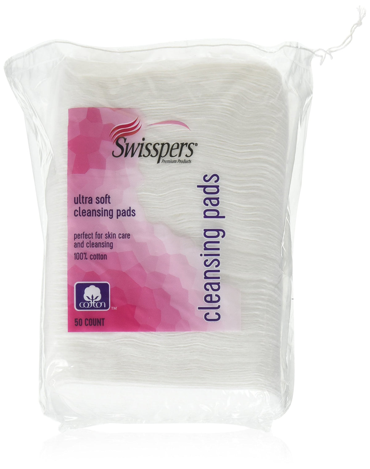 Swisspers Premium Ultra Soft Cotton Cleansing Pads, 50 Count - Pack Of 2