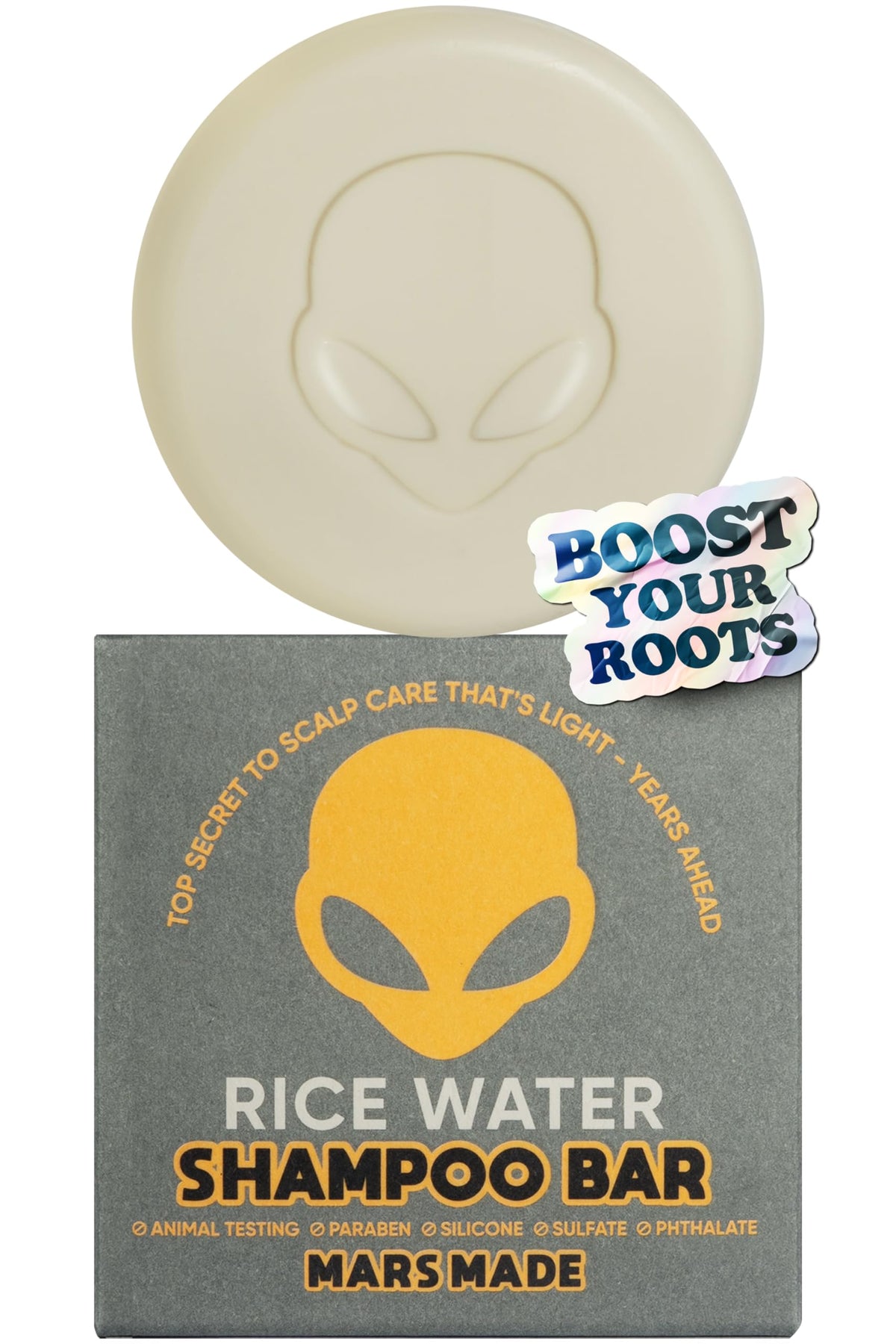 Mars Made Rice Water Shampoo Bar - Scalp Cleansing & Strengthening Solid Shampoo, 3.5Oz