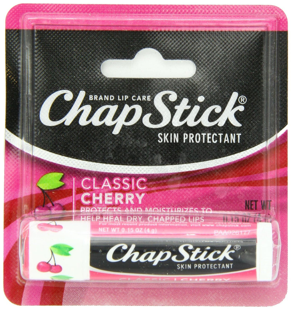 Chapstick Classic Lip Balm Spf 4 Cherry, 0.15 Oz (Pack Of 6) - Moisturizing Lip Care