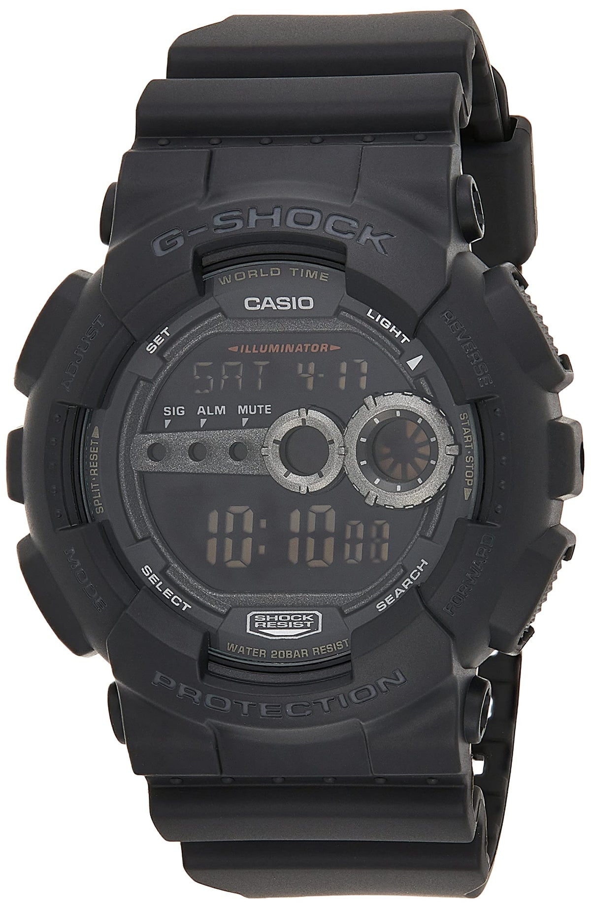 Casio G-Shock Gd100-1Bcr Men'S Digital Sport Watch, Black, Multi-Functional, One Size