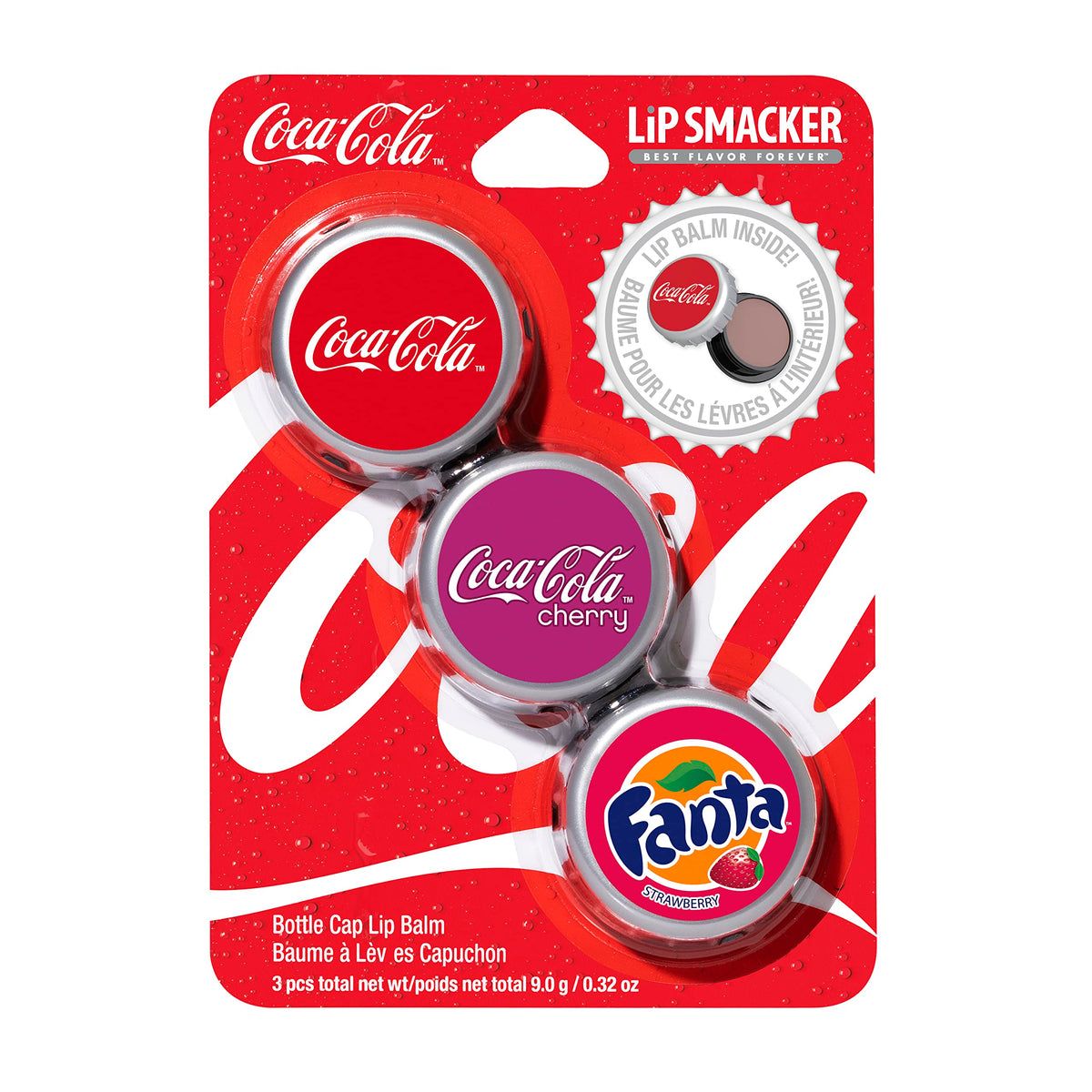 Lip Smacker Coca Cola Collection - Moisturizing Coke Bottle Caps Trio, 1 Count (Pack Of 3)