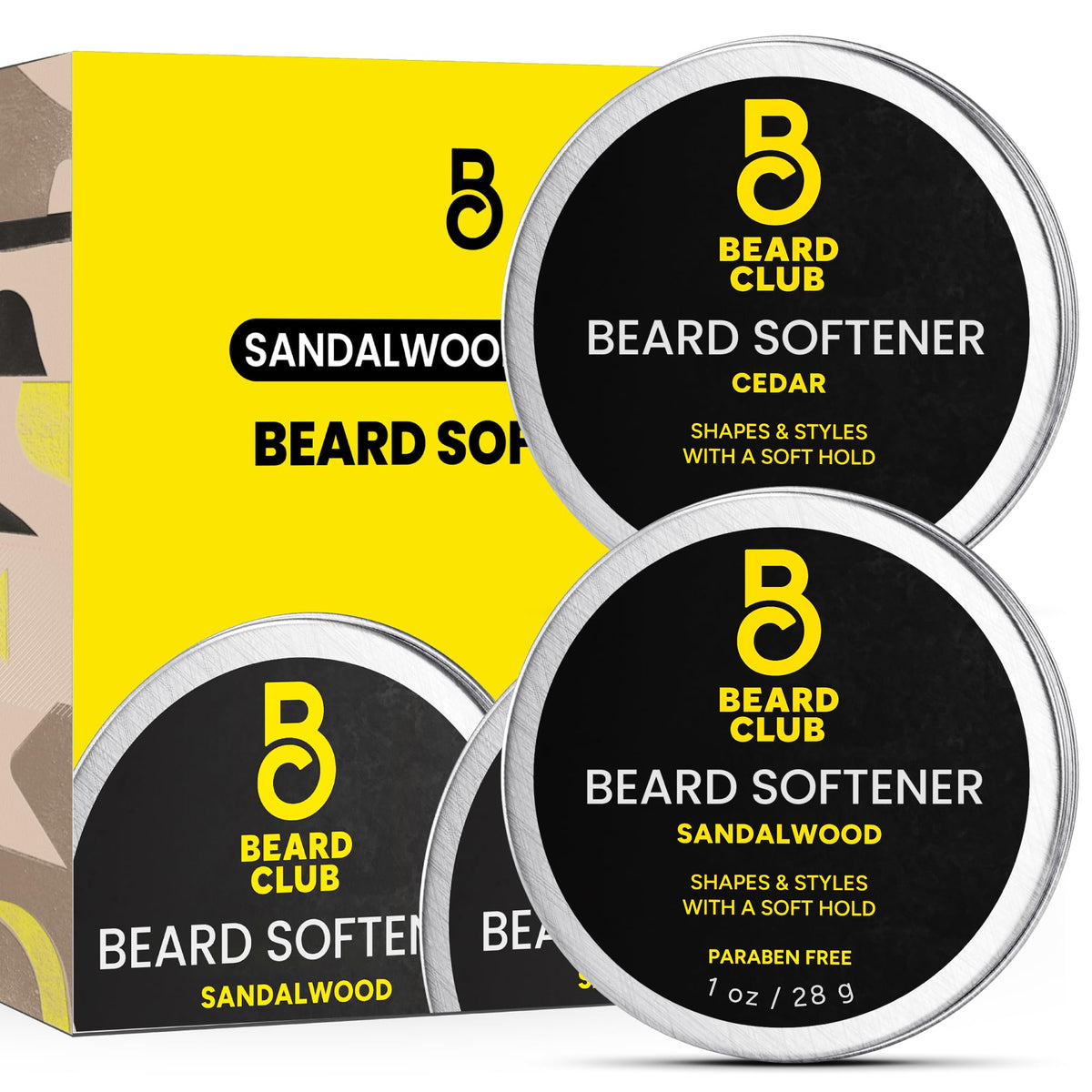 The Beard Club Cedar & Sandalwood Beard Balm - Leave-In Conditioner & Styling Wax, 2Oz