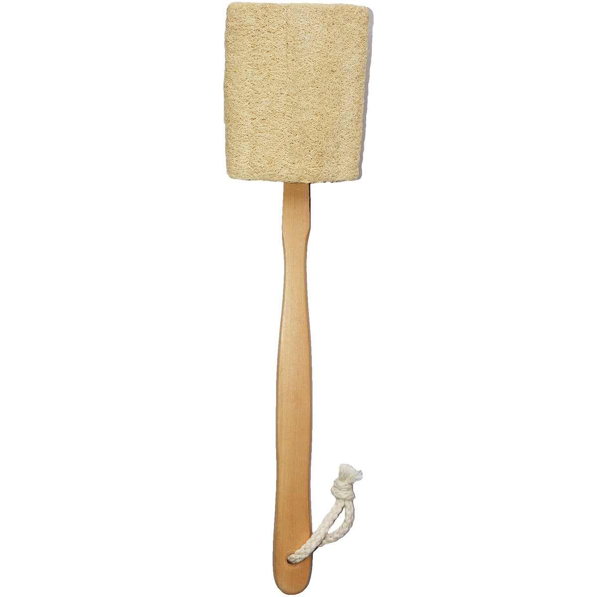 Mr.Cui'Shop Natural Exfoliating Loofah Bath Brush With Long Wooden Handle, Off White