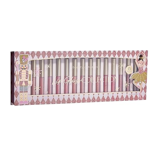 B.C Beauty Concepts 15-Piece Lip Gloss Set - Radiant Pink Nutcracker, 0.7 Fl Oz Each