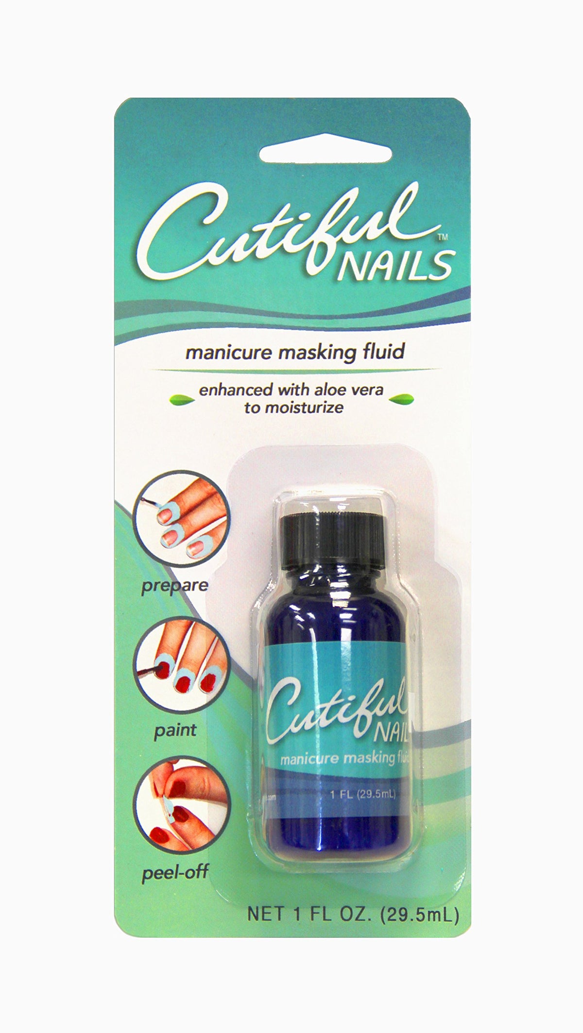 Cutiful Nails Manicure Masking Fluid With Aloe - No More Messy Nail Polish, 1 Fl Oz