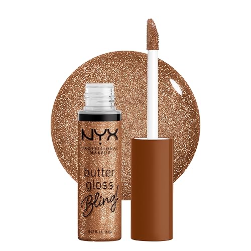 Nyx Professional Makeup Butter Gloss Bling Lip Gloss - Shimmer Down, Non-Sticky Vegan 0.27 Fl Oz