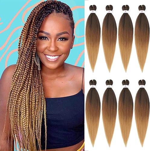 Beyond Beauty 24&quot; Ombre Yaki Braiding Hair - Pre-Stretched Synthetic Fiber Twist Extensions