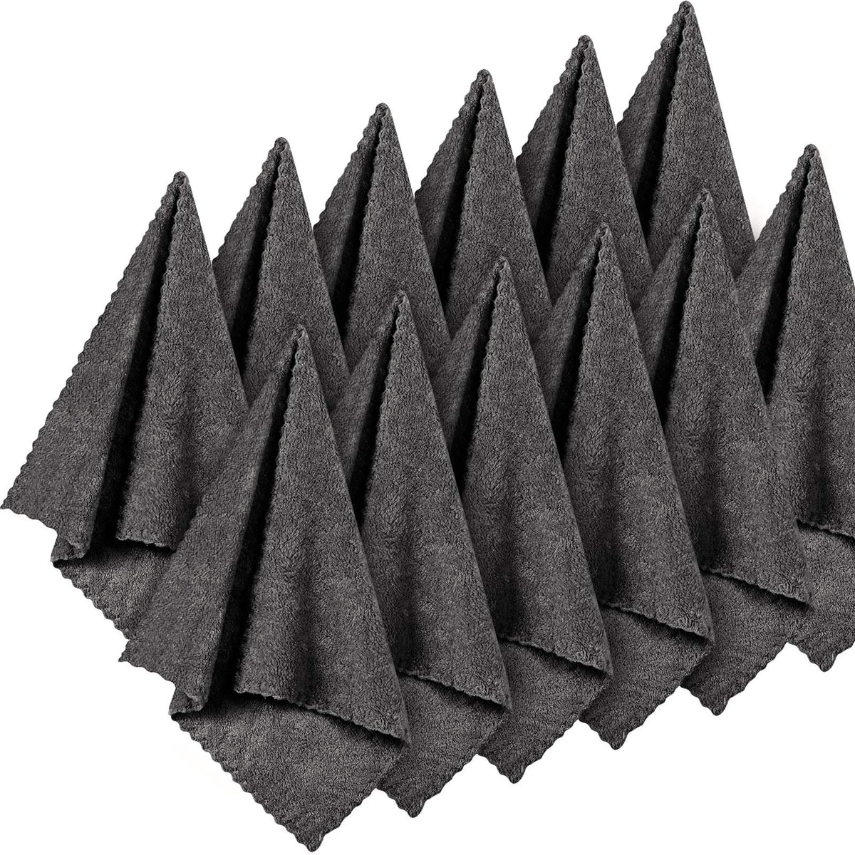 Syhood 12-Pack Microfiber Face Wash Cloths, Soft Fast-Drying Makeup Remover Towel, Dark Grey