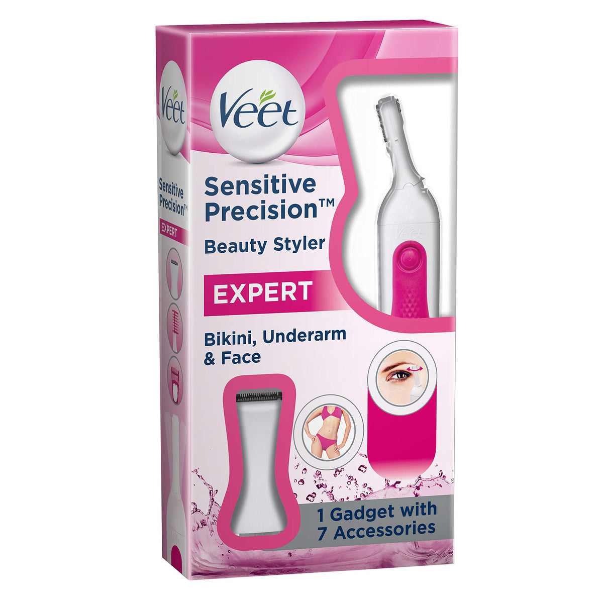 Veet Sensitive Precision Beauty Styler Expert For Women&quot;S Grooming, 1 Count, White