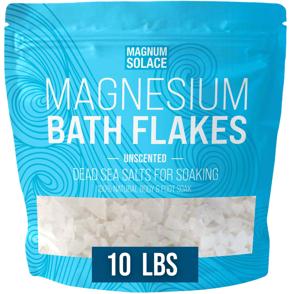 Magnum Solace Magnesium Flakes - 10 Lbs Dead Sea Salts For Relaxing Soaks