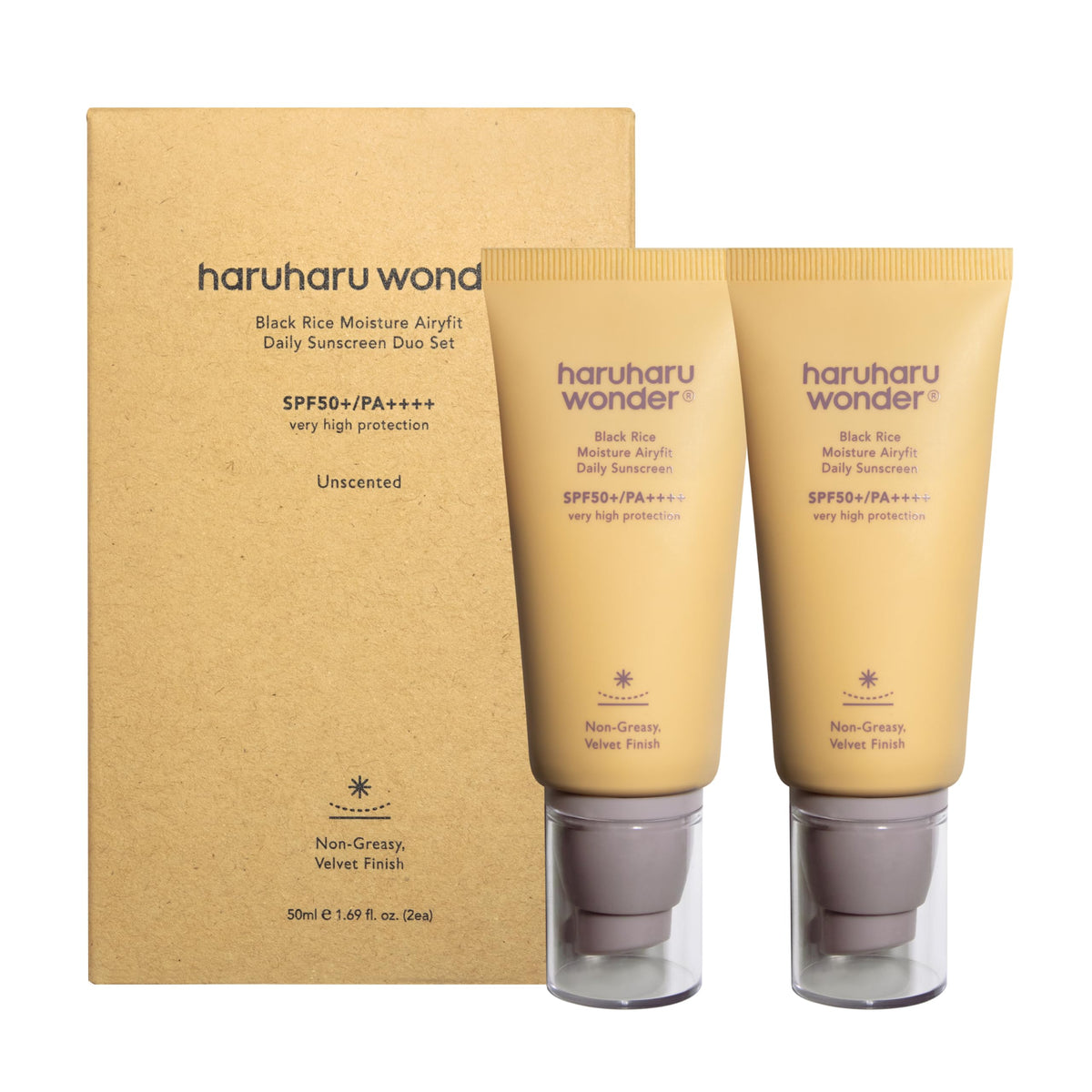 Haruharu Wonder Black Rice Sunscreen Spf 50 - Moisturizing Airyfit, 1.69 Fl Oz (Pack