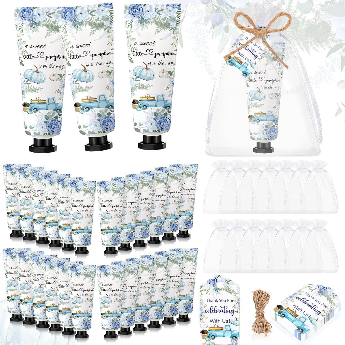 Dansib 48 Sets Hand Cream Favors - Pumpkin Baby Shower Gifts, Travel Size Lotion, 1 Fl Oz