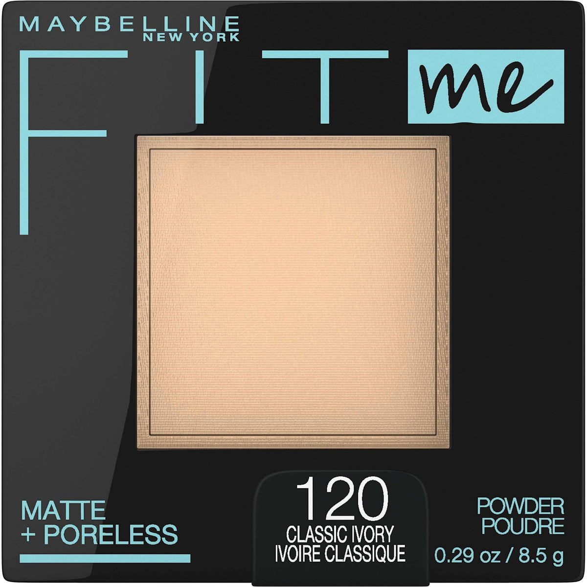 Maybelline Fit Me Matte + Poreless Powder, Classic Ivory, 0.29 Oz - Flawless Finish Makeup